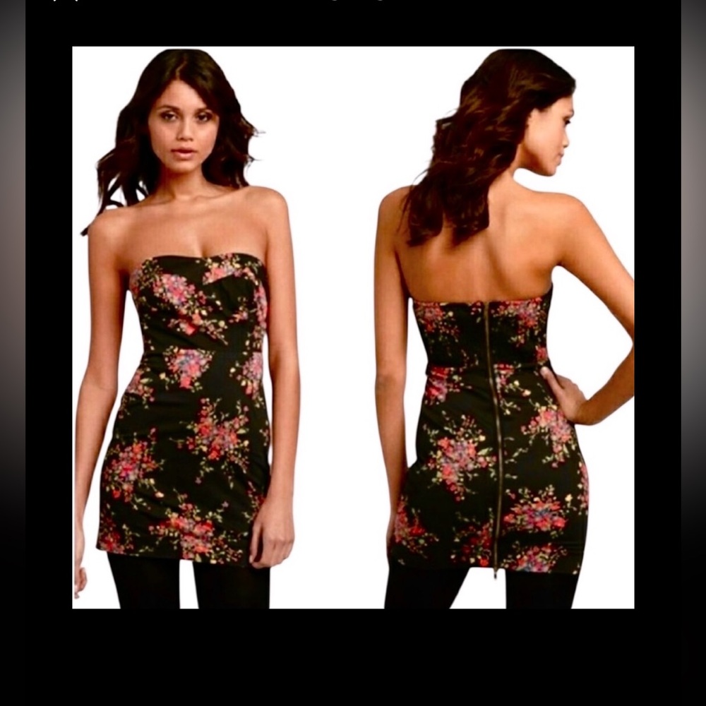 Free People Poison Apple Floral Strapless Mini Dress